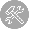 Hammer and wrench symbol used to display the condition of each property