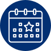 Calendar icon used to display available for lease date on property.