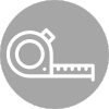 Tape measure icon used to label square footage.